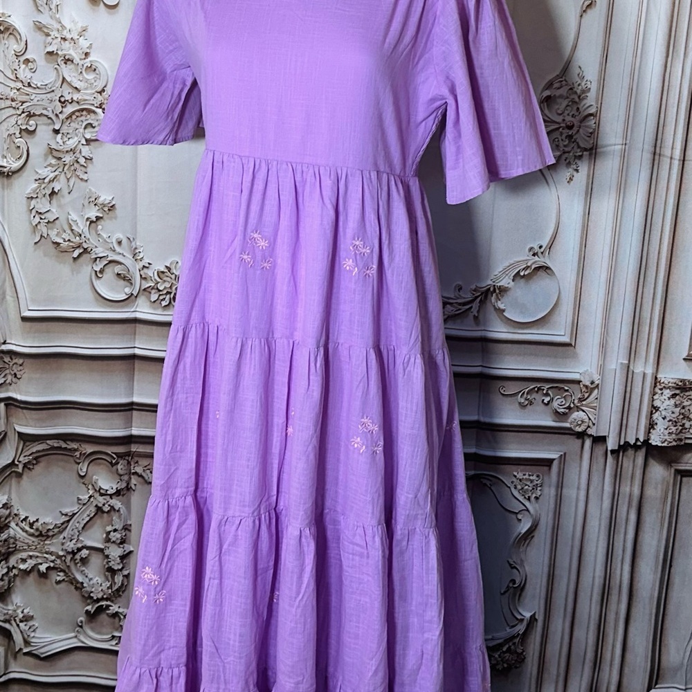 Women’s Lavender Tiered Maxi Dress - Picture 8 of 9